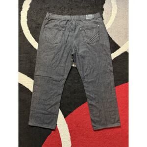 Akademiks Baggy Fit Denim Jeans 42x32 Gray Wash Y2K Streetwear Hip-Hop